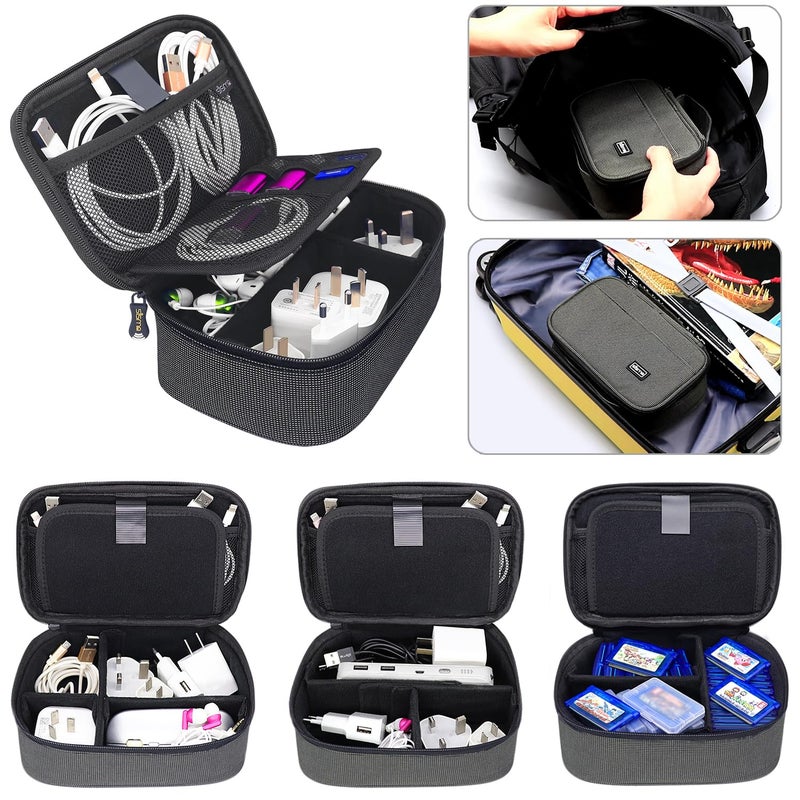 sisma Travel Electronics Organizer Small Carrying Case for Cables Phone Chargers USB Plugs Power Cords Earbuds Adapter Tech Accessories Pouch -Special Edition - Image 4